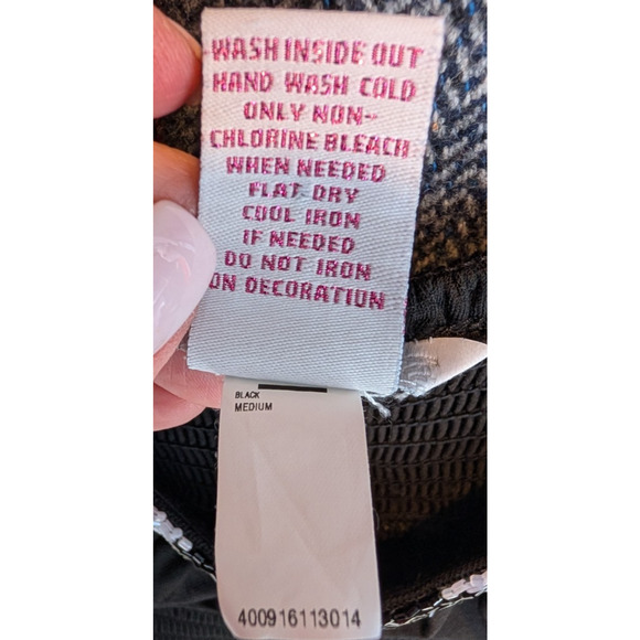 VTG Y2K Candies Black Beaded Neckline Babydoll Baddie Jersey Mini Dress Medium - Picture 8 of 8